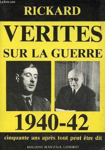 Vrits sur la guerre 1940-42.