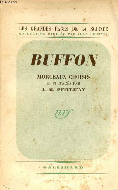 Buffon - Collection les grandes pages de la science.