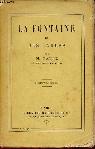 La Fontaine et ses fables - 19e dition.