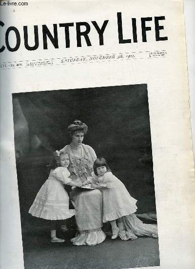 Country Life vol.XVI n409 saturday november 5th 1904 - Our portait illustration : Lady Evelyn Cavendish and two of her children - cash on delivery - country notes - scenes of village life (illustrated) - Salmon in Australia and New Zeland etc.