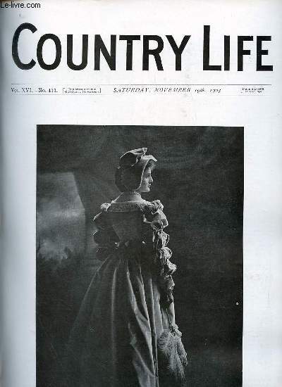 Country Life vol.XVI n411 saturday november 19th 1904 - One portrait illustration : Mrs.Shuttleworth - agricultural research in England - country notes - the glamour of nature (illustrated) - from the farms (illustrated) - the Perch (illustrated) etc.