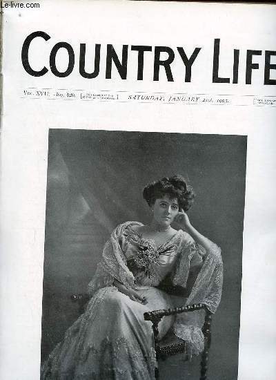 Country Life vol.XVII n420 saturday january 21st 1905 - Our portrait illustration Lady Milbanke - water-finding - country notes - a morning walk (illustrated) - the masque of Demeter (illustrated) - where the Forest Murmurs (illustrated) etc.