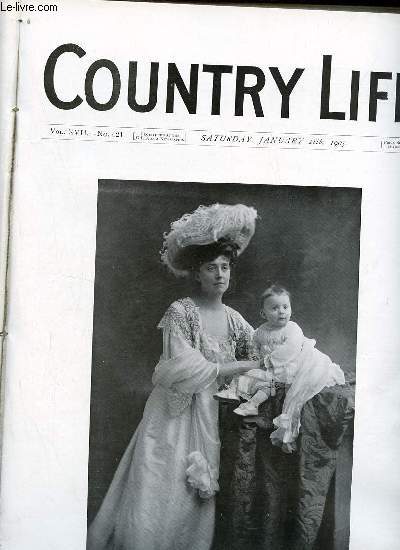 Country Life vol.XVII n421 saturday january 28th 1905 - Our portrait illustration Lady Stracey and her baby - seventy years ago - country notes - lambing-time on the downs (illustrated) - rooks and crows - life of a Tame Fox (illustrated) etc.