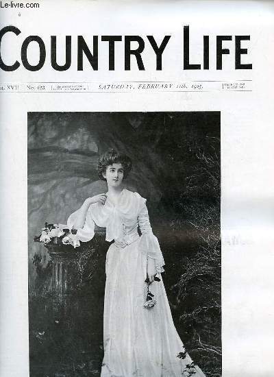 Country Life vol.XVII n423 saturday february 11th 1905 - Our portrait illustration Lady Ruby Elliot - fires in country houses - country notes - stopping westward (illustrated) - Tredington (illustrated) - winter stars - the art of horsemanship I etc.