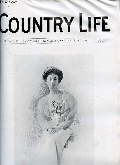 Country Life vol.XXII n571 saturday december 14th 1907 - Our portrait illustration Lady Isabel Scott - pheasants' eggs - country notes - the quorn hounds (illustrated) - from the farms (illustrated) - the tender passion - the castings of flies III etc.