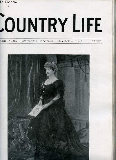 Country Life vol.XXIII n575 saturday january 11th 1908 - Our portrait illustration the Dowager Duchess f Roxburghe - the sanitation of country cottages - country notes - Flamborough Fishermen (illustrated) - a book of the week - blue roses etc.