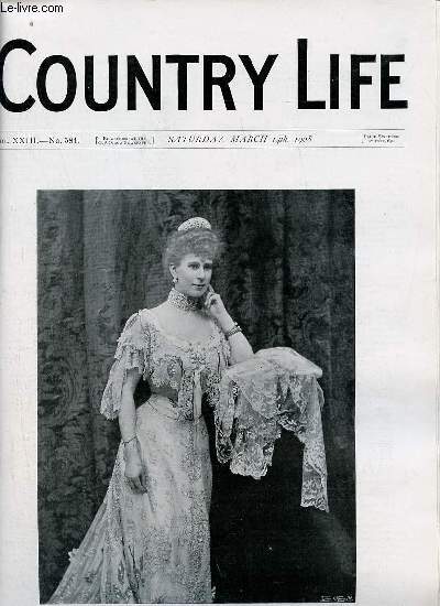 Country Life vol.XXIII n584 saturday march 14th 1908 - Our portrait illustration H.R.H.the Princess of Wales - the draining of Aldeburgh marshes - country notes - the book of lindisfarne - the isle of Axhorme - a book of the week - finding a bird's nest.