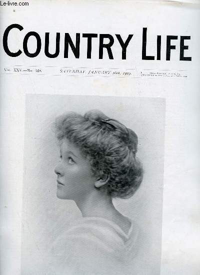 Country Life vol.XXV n628 saturday january 16th 1909 - Our portrait illustration Lady Violet Elliot - the post office year - country notes - the new pensioners (illustrated) - yales of the blackbird - wild country life (illustrated) - song of the vine...