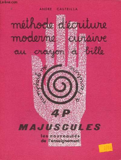 Méthode d'écriture moderne curive au crayon à bille - 4P Majuscules.