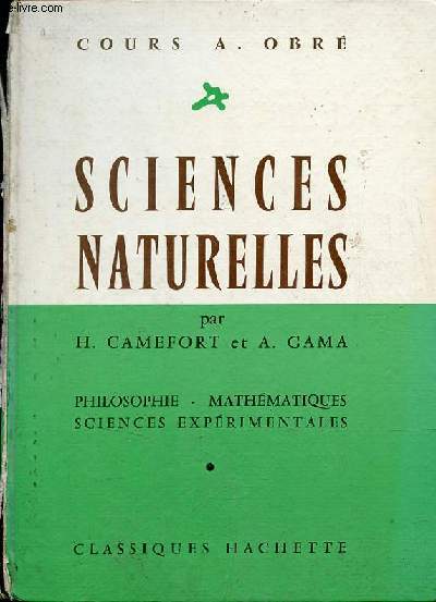 Sciences naturelles - Philosophie, mathmatiques, sciences exprimentales - Cours A.Obr.