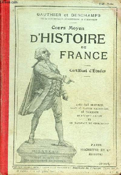 Cours moyen d'histoire de France certificat d'tudes.