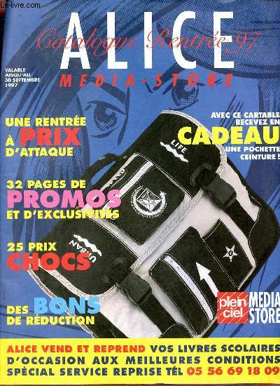 Alice media-store catalogue rentre 97 - Valable jusqu'au 30 septembre 1997.