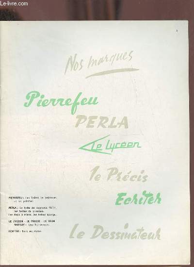 Catalogue nos marques Pierrefeu Perla le lycen le prcis ecriter le dessinateur.