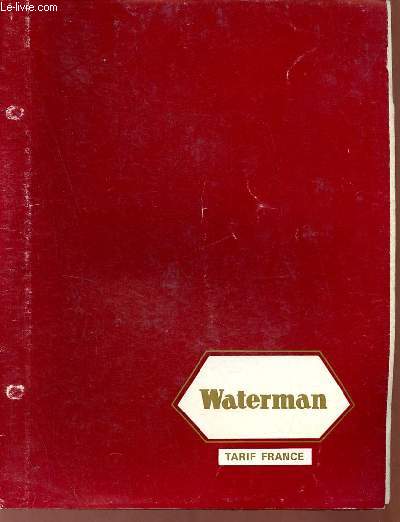 Catalogue Waterman tarif France 1968.
