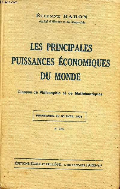 Les principales puissances conomiques du monde - Classes de philosophie et de mathmatiques - Programme du 30 avril 1931 - n280.