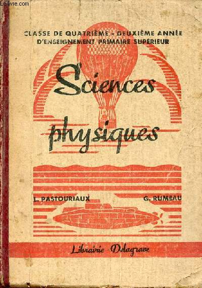 Sciences physiques - Nouveau cours de sciences enseignement du second degr - Classe de quatrime B programmes du 11 avril 1938.