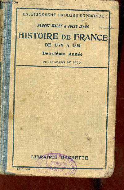 Histoire de France de 1774  1851 - Deuxime anne - 14e dition.