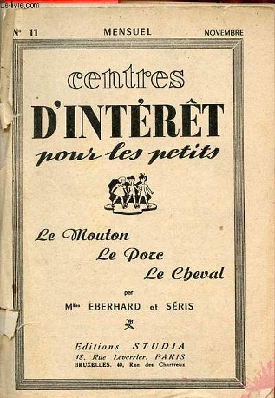 Centres d'intrt pour les petits n11 novembre - Le mouton le porc le cheval.