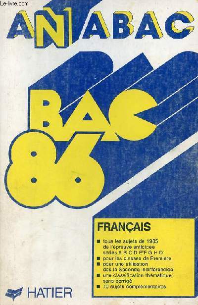Anabac 1986 bac franais.