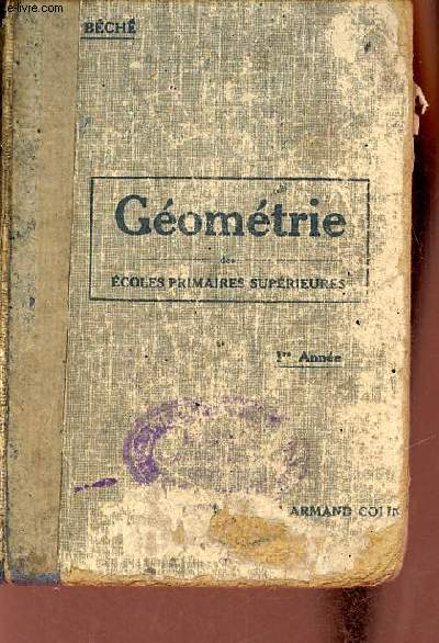 Gomtrie - Premire anne - Ecoles primaires suprieures programmes de 1920.
