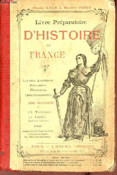 Livre prparatoire d'histoire de France - 90e dition.