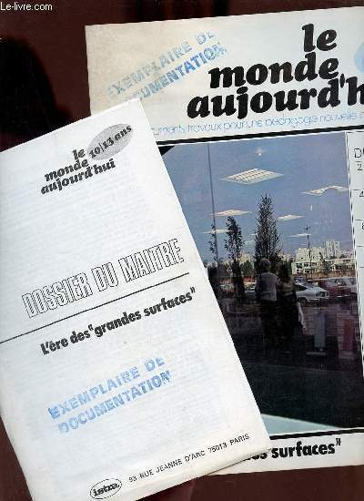 Le monde aujourd'hui 10/13 ans dossier du matre + dossier de l'lve l're des grandes surfaces.