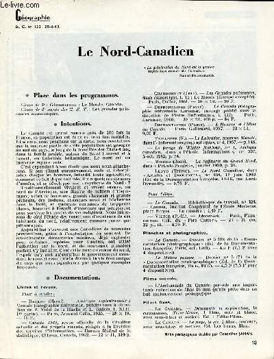 Le Nord-Canadien - Gographie documents pour la classe n133 25-4-63.