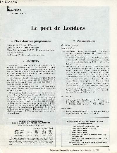 Le Port de Londres - Gographie documents pour la classe n137 20-6-63.