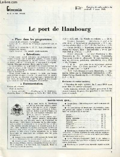 Le port de Hambourg - Gographie documents pour la classe n129 14-2-63.