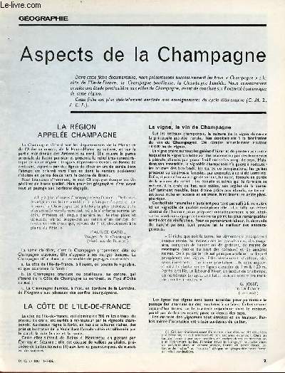 Aspects de la Champagne - Gographie documents pour la classe n183 6-1-66.