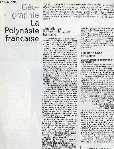 La Polynsie franaise - Gographie textes et documents pour lc lasse n18 23 mai 1968.