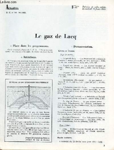Le gaz de Lacq - Actualits documents pour la classe n108 18-1-1962.