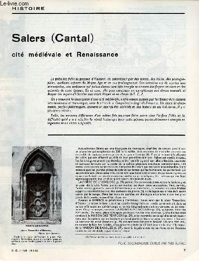 Salers (Cantal) cit mdivale et renaissance - Histoire documents pour la classe n165 14-1-65.