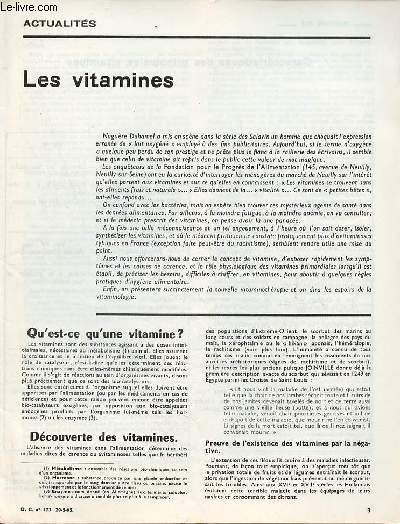 Les vitamines - Actualits documents pour la classe n173 20-5-65.