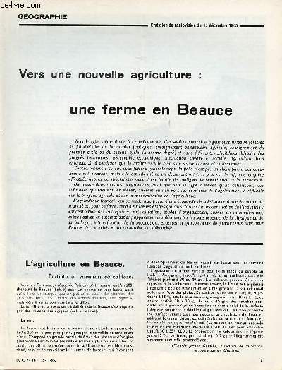Vers une nouvelle agriculture : une ferme en Beauce - Gographie documents pour la classe n181 25-11-65.