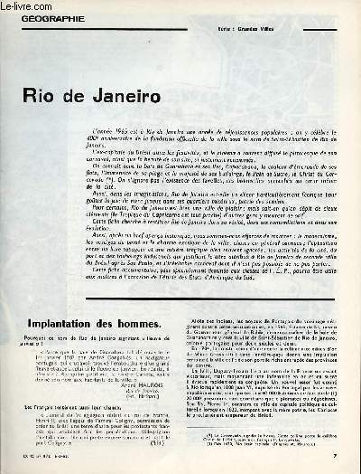 Rio de Janeiro - Gographie documents pour la classe n172 6-5-65.