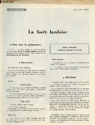 La fort landaise - Gographie documents pour la classe n72 24-3-60.