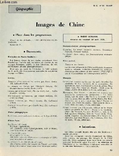 Images de Chine - Gographie documents pour la classe n53 16-4-59.