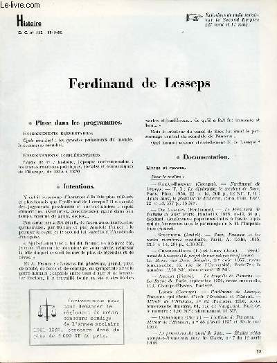 Ferdinand de Lesseps - Histoire documents pour la classe n112 15-3-62.