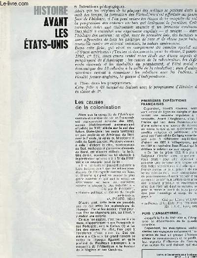 Avant les Etats-Unis - Histoire textes et documents pour la classe n36 8 mai 1969 -