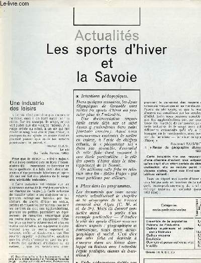 Les sports d'hiver et la Savoie - Actualits textes et documents pour la classe n9 4 janvier 1968 .