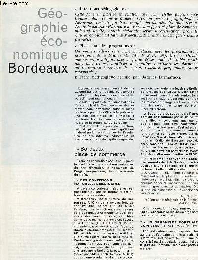 Bordeaux - Gographie conomique textes et documents pour la classe n12 14 fvrier 1968.