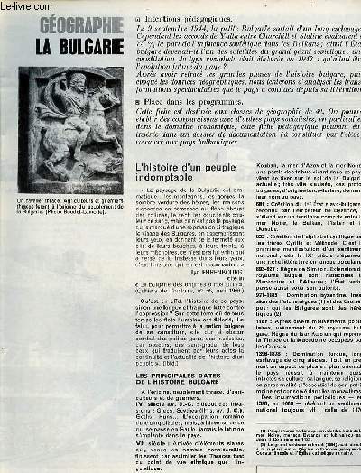 La Bulgarie - Gographie textes et documents pour la classe n38 5 juin 1969.