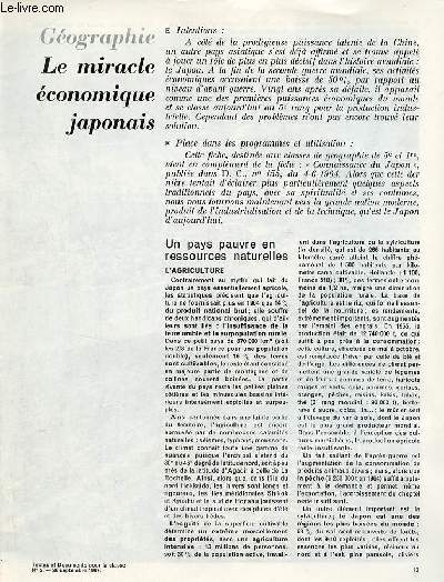 Le miracle conomique japonais - Gographie textes et documents pour la classe n2 28 septembre 1967.