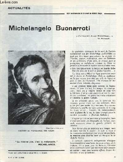 Michelangelo Buonarroti - Actualits documents pour la classe n159 22-10-64.