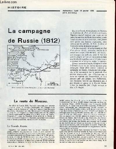 La campagne de Russie (1812) - Histoire documents pour la classe n181 25-11-65.