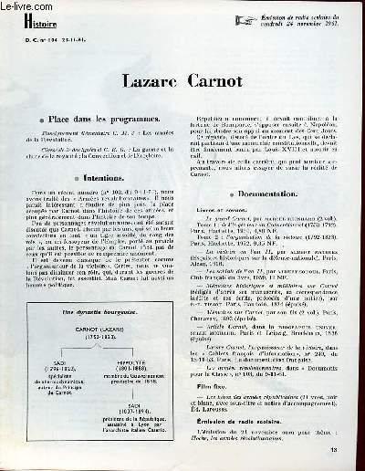 Lazare Carnot - Histoire documents pour la classe n104 23-11-61.