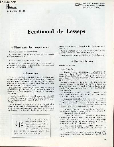 Ferdinand de Lesseps - Histoire documents pour la classe n112 15-3-62.