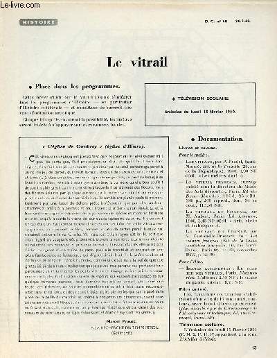 Le vitrail - Histoire documents pour la classe n68 28-1-60.