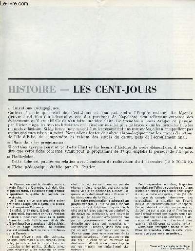 Les cent-jours - Histoire textes et documents pour la classe n6 23 nov.1967.